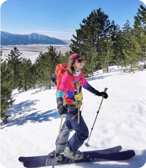 Nordika team member ski touring