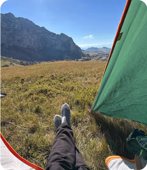 Nordika team member camping