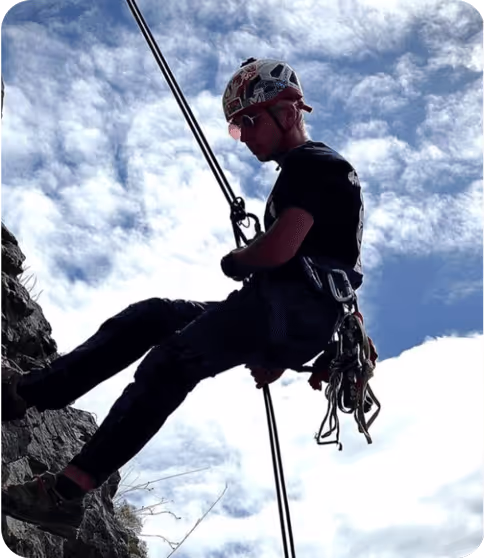 Nordika team member climbing